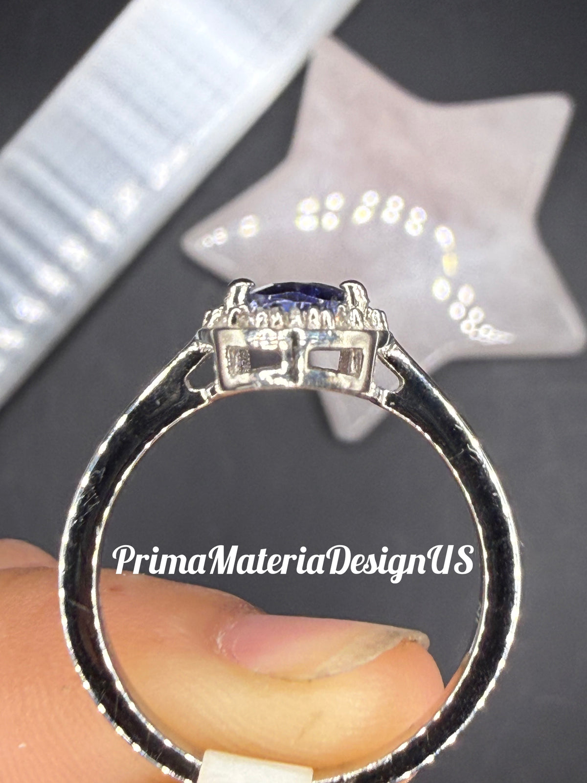 NEW - 1.03 Pear Cut Natural Tanzanite Halo Solitaire Solid Silver Ring - Local Jeweler Made - Size 7