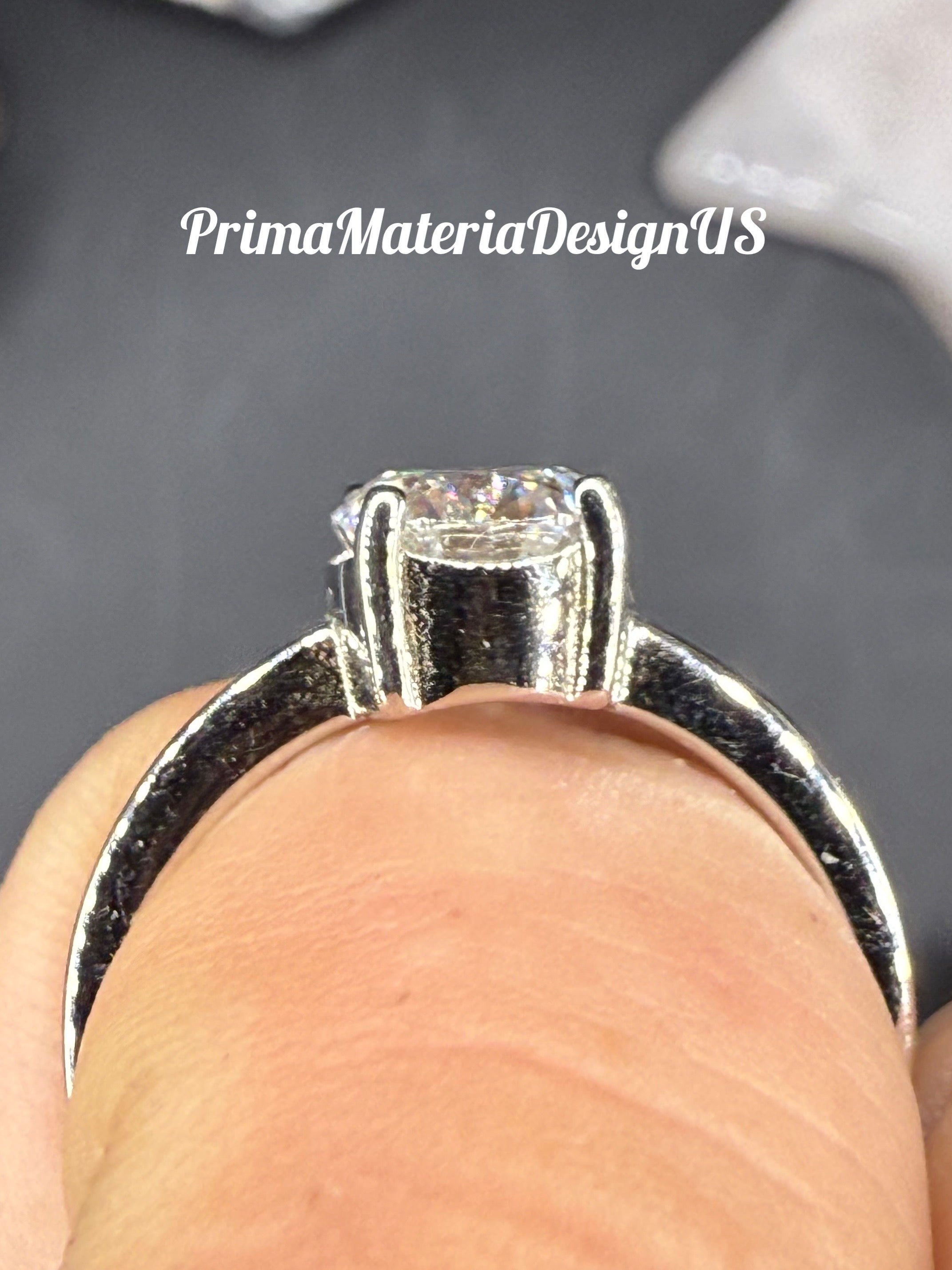 New - 2 Carat Oval Moissanite Solitaire Sterling Silver Engagement Ring - Size 7
