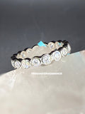 New - 1.7 Carat twt Moissanite Circles Sterling Silver Eternity Band - Size 6, 7, 9