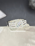 New - .9 Carat twt Brilliant Round Cut Moissanite Sterling Silver Engagement Ring - Size 6