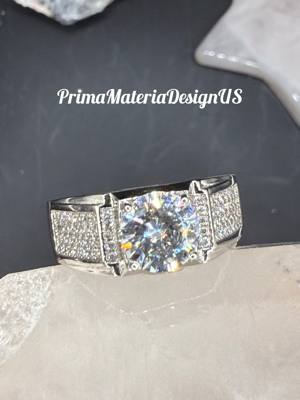 NEW - 2 Carat Brilliant Round Moissanite Sterling Silver Ring - Size 10