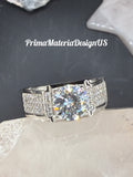 NEW - 2 Carat Brilliant Round Moissanite Sterling Silver Ring - Size 10