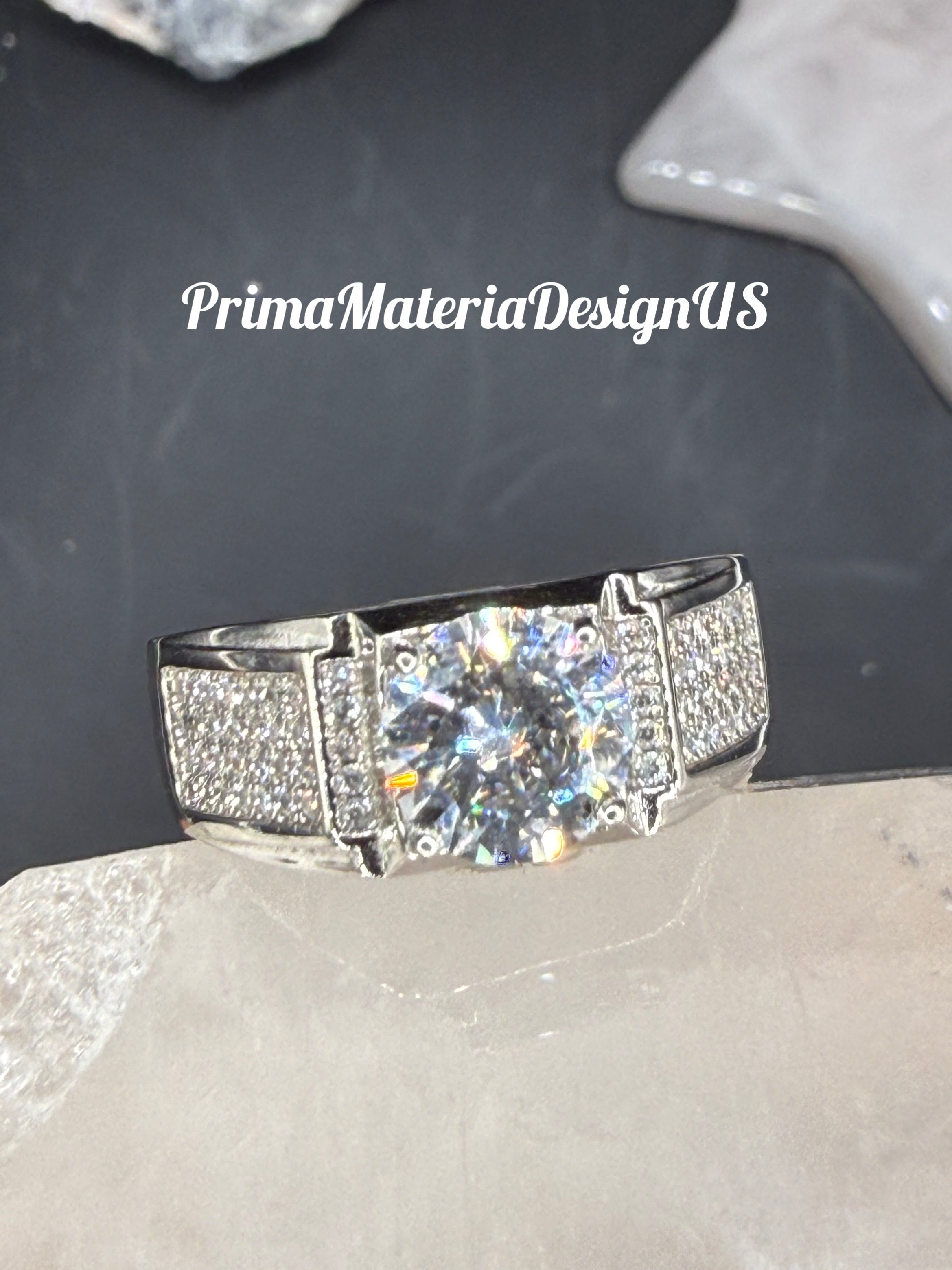NEW - 2 Carat Brilliant Round Moissanite Sterling Silver Ring - Size 10