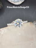 New - 1.36 Carat Brilliant Round Cut Moissanite Sterling Silver Engagement Ring - Size 6