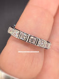 New - 2.64 Carat twt Moissanite Squares Unisex Sterling Silver Wedding Band - Size 8