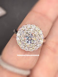 New - 2.8 Carat twt Moissanite Cluster Sterling Silver Cocktail Ring - Size 6 and 8