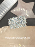 NEW - 3.75 Carat twt 15 Stone Natural Blue Topaz Solid Silver Ring - Local Jeweler Made - Size 7