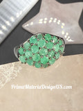 NEW - 2.23 Carat twt Natural Emerald Unisex Solid Silver Cluster Ring  - Local Jeweler Made - Size 7