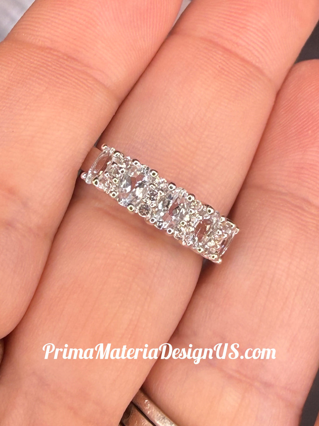 NEW - 1.25 Carat Natural Aquamarine and Diamond Solid Silver Ring - Local Jeweler Made - Size 8