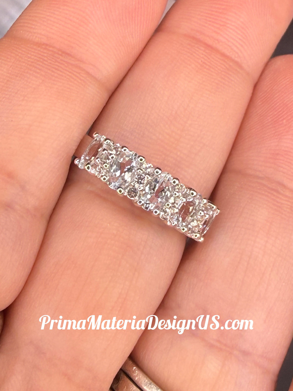 NEW - 1.25 Carat Natural Aquamarine and Diamond Solid Silver Ring - Local Jeweler Made - Size 8