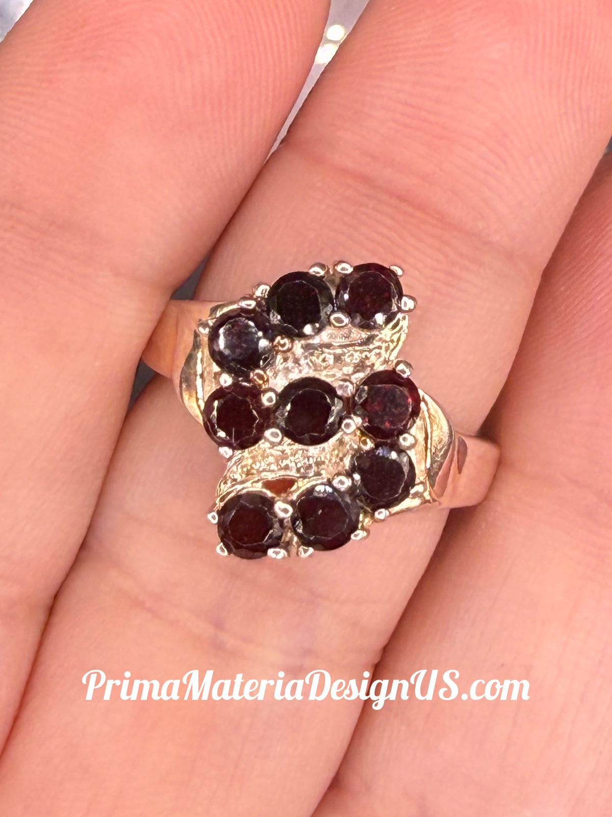 NEW - 1.98 Carat twt Natural Round Garnet Solid Silver Ring - Local Jeweler Made  - Size 7