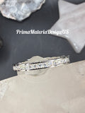New - .76 Carat twt Moissanite Sterling Silver Unisex Wedding Band - Size 9