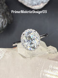 New - 2.22 Carat Oval Cut Moissanite Sterling Silver Halo Engagement Ring - Size 5