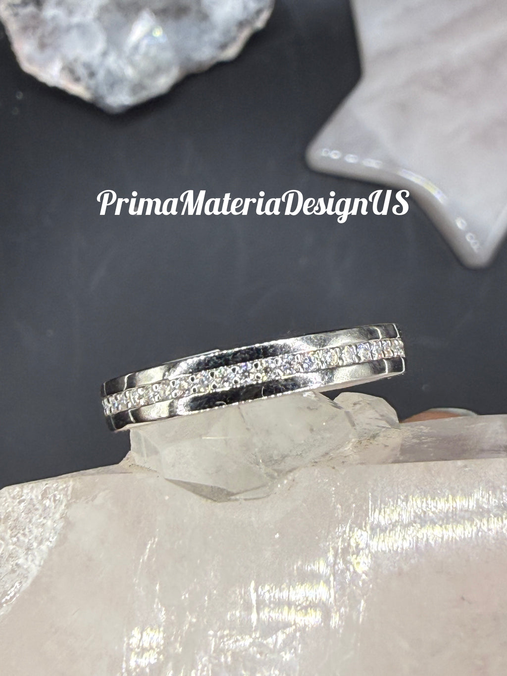 New - .54 Carat twt Moissanite Sterling Silver Unisex Wedding Band - Size 9