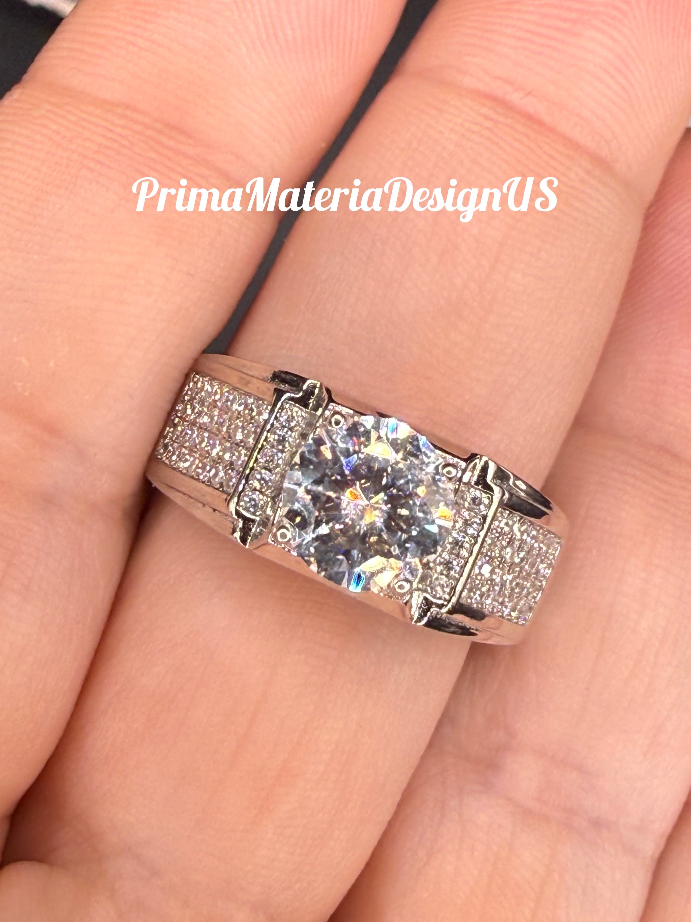 NEW - 2 Carat Brilliant Round Moissanite Sterling Silver Ring - Size 10