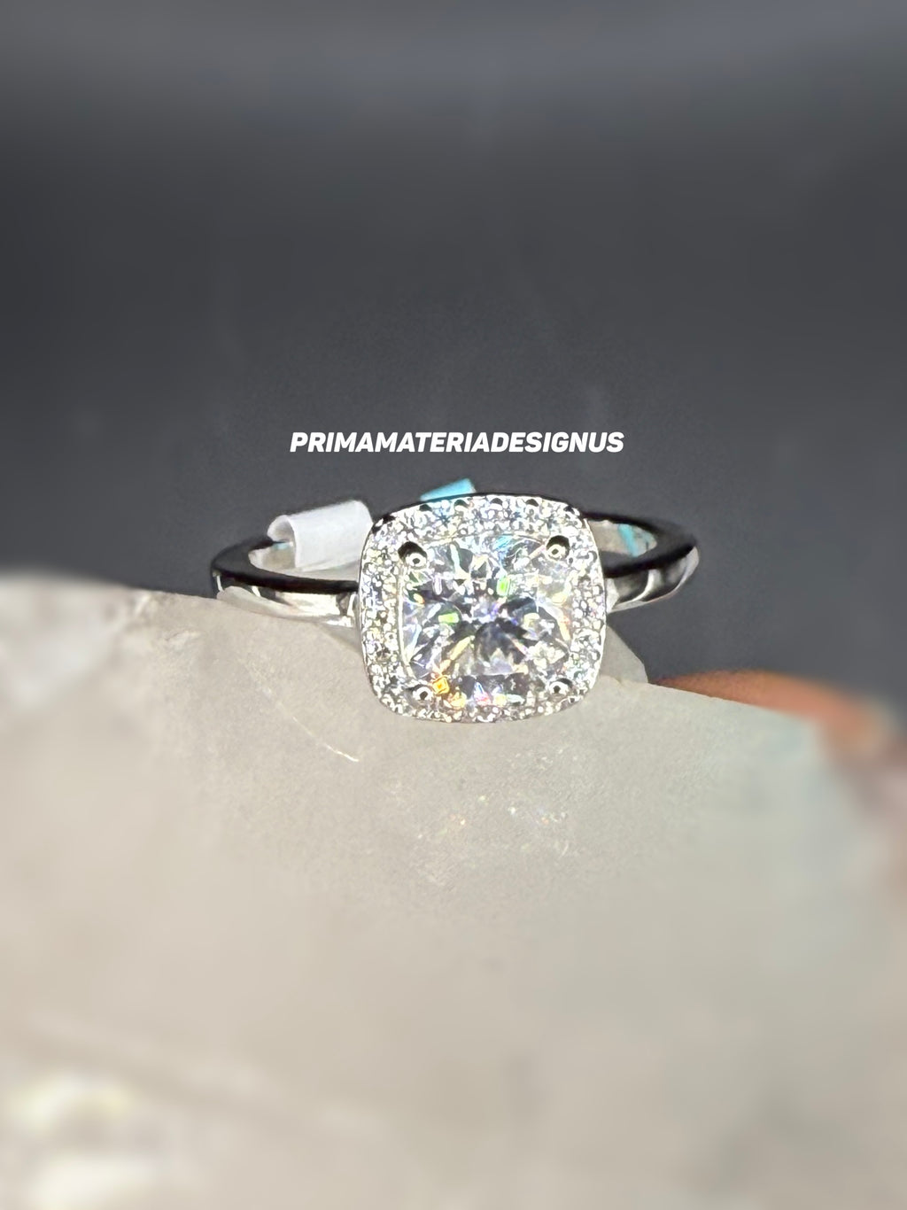 New - 1.35 Carat Cushion Cut Moissanite Sterling Silver Halo Engagement Ring - Size 5 and 9
