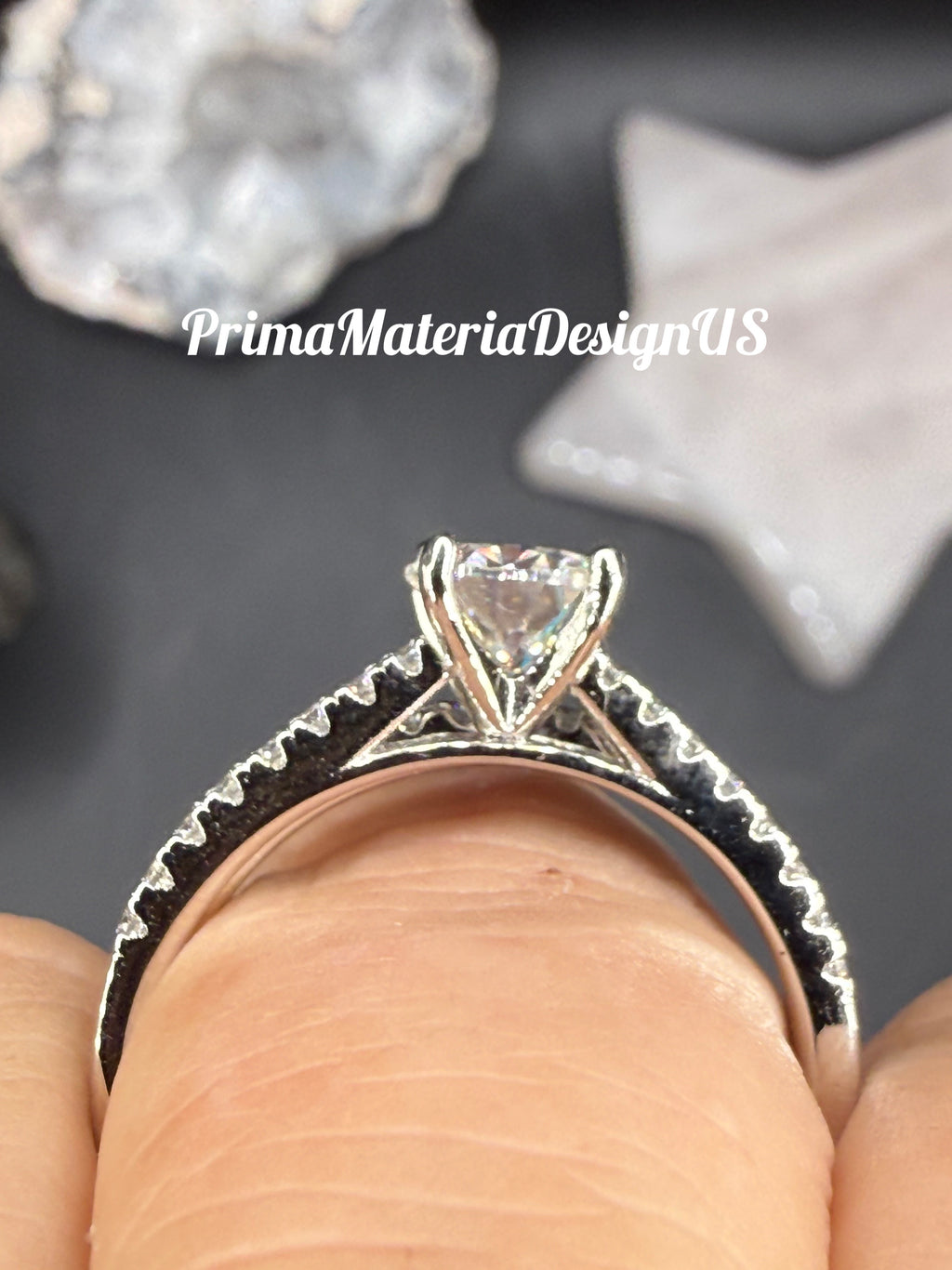 New - 1.41 Carat twt Brilliant Round Moissanite Sterling Silver Engagement Set - Size 9