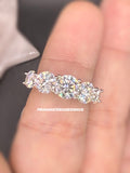 New - 3.6 Carat Brilliant Round Cut 5 Stone Moissanite Sterling Silver Ring - Size 8