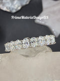 New - 4.2 Carat twt Moissanite Baguette Sterling Silver Eternity Ring - Size 8