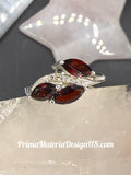 NEW - 1.97 Carat twt 3 Stone Natural Garnet Solid Silver Ring - Local Jeweler Made - Size 7