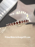 NEW - 1.04 Carat twt Natural Garnet Solid Silver Eternity Band - Local Jeweler Made - Size 8