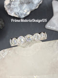 New - 2.53 Carat twt Moissanite Circles Sterling Silver Eternity Band - Size 6