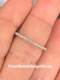 NEW - .32 Carat twt Moissanite Eternity Solid Silver Wedding Band - Size 7