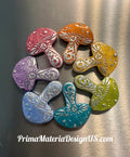 Handmade Polymer Clay Mushroom Friends Magnets - 7pc Set