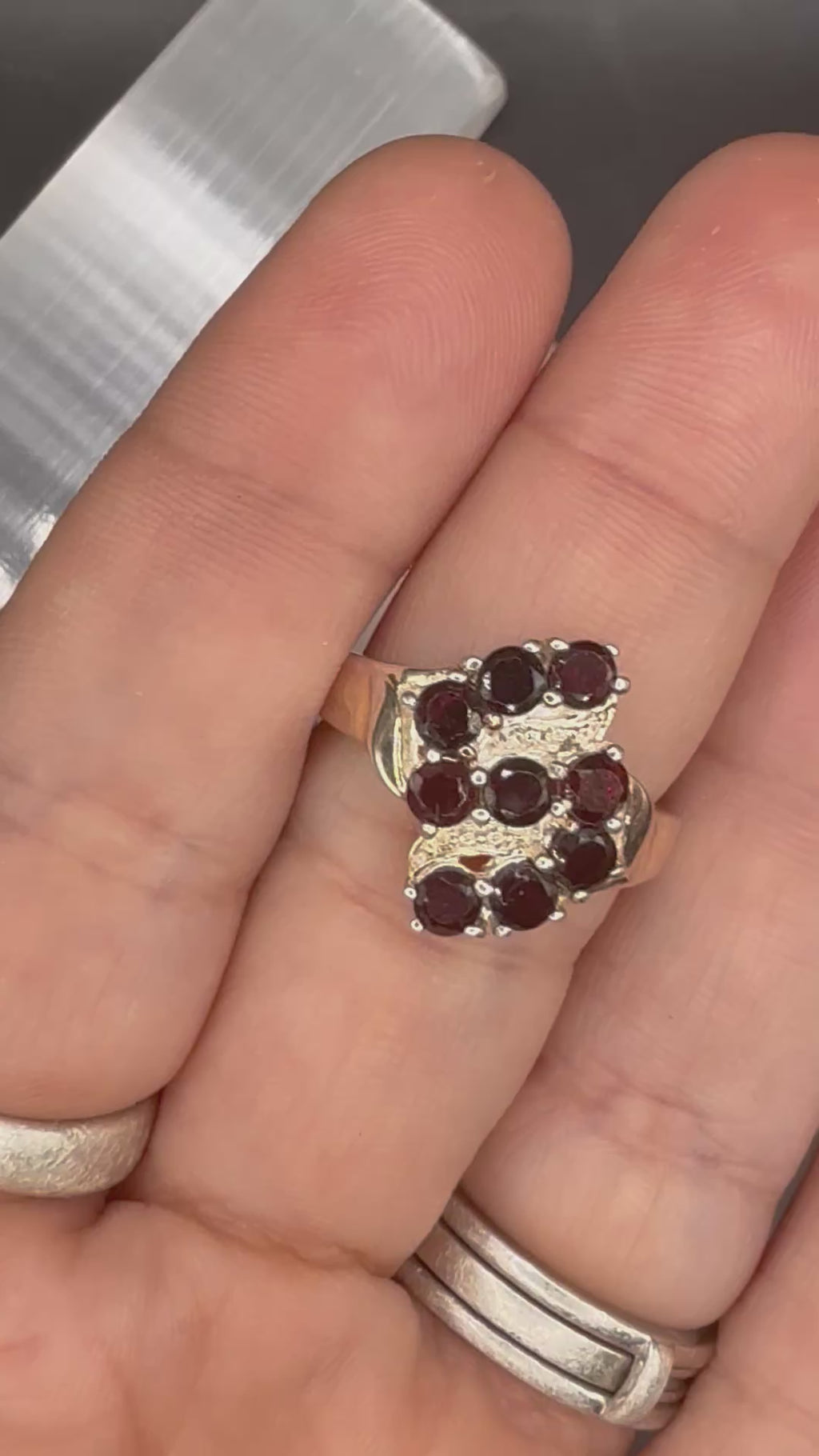 NEW - 1.98 Carat twt Natural Round Garnet Solid Silver Ring - Local Jeweler Made  - Size 7