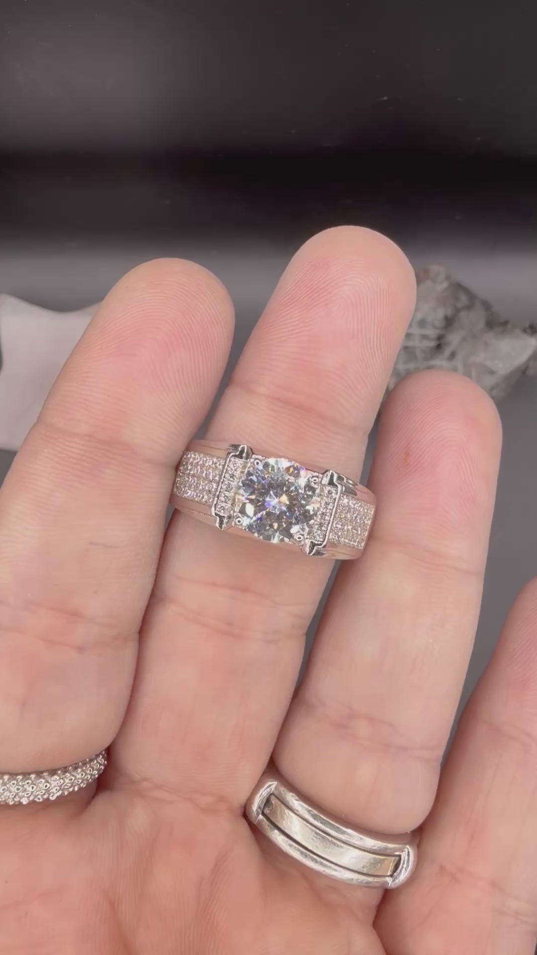NEW - 2 Carat Brilliant Round Moissanite Sterling Silver Ring - Size 10